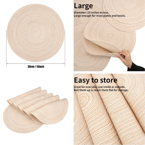 12 - Piece Round Placemat Set (with Coasters) - Urban Jiko